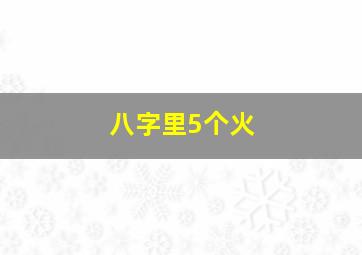 八字里5个火