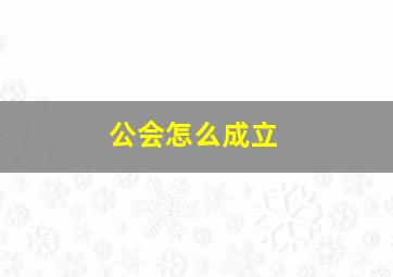 公会怎么成立