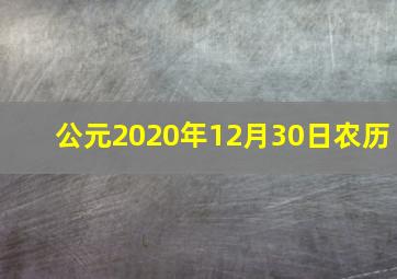 公元2020年12月30日农历