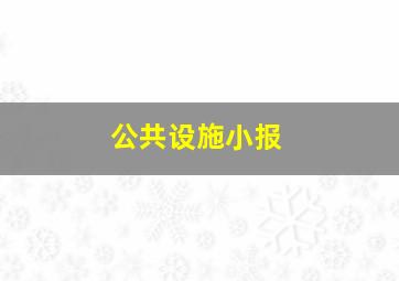 公共设施小报