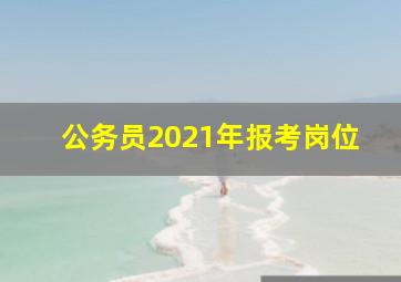 公务员2021年报考岗位