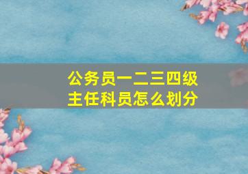 公务员一二三四级主任科员怎么划分