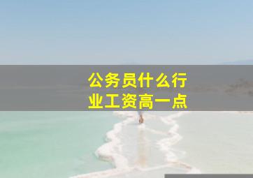 公务员什么行业工资高一点