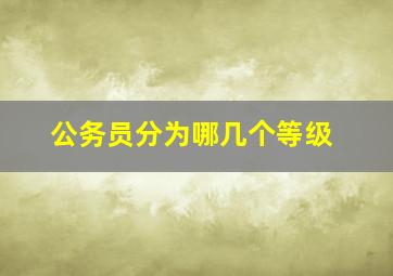 公务员分为哪几个等级