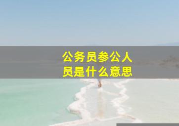 公务员参公人员是什么意思