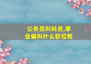 公务员叫科员,事业编叫什么职位呢