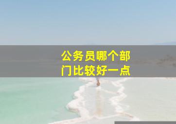 公务员哪个部门比较好一点