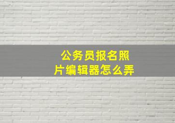 公务员报名照片编辑器怎么弄