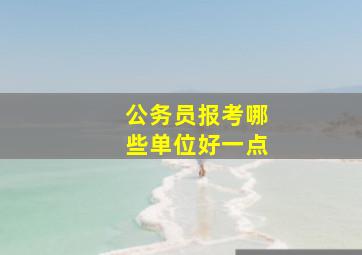 公务员报考哪些单位好一点