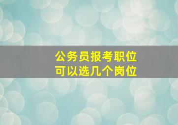 公务员报考职位可以选几个岗位