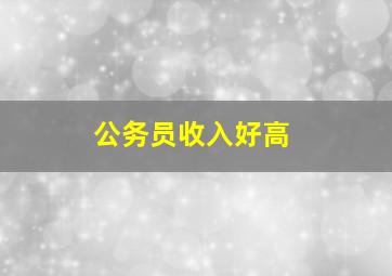 公务员收入好高