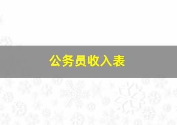 公务员收入表