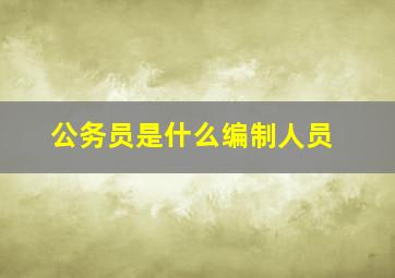 公务员是什么编制人员