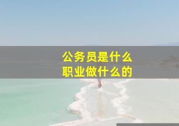 公务员是什么职业做什么的