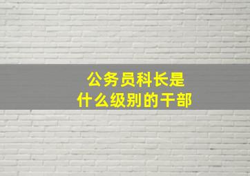 公务员科长是什么级别的干部