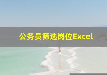 公务员筛选岗位Excel