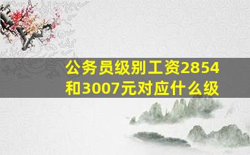 公务员级别工资2854和3007元对应什么级