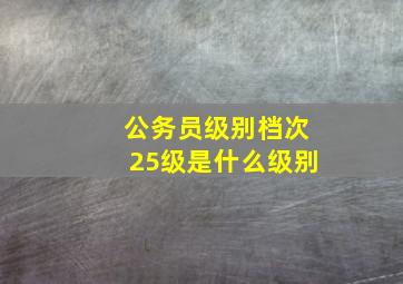 公务员级别档次25级是什么级别