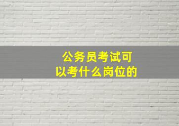 公务员考试可以考什么岗位的