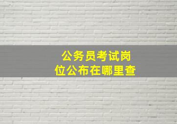 公务员考试岗位公布在哪里查