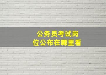 公务员考试岗位公布在哪里看