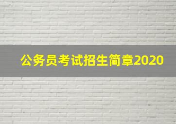 公务员考试招生简章2020