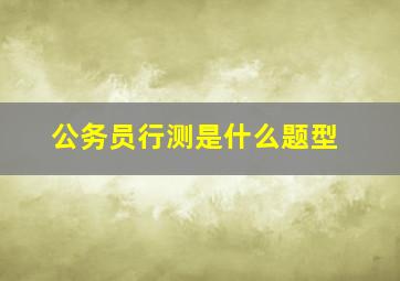 公务员行测是什么题型