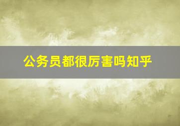 公务员都很厉害吗知乎