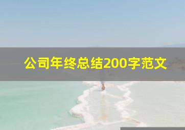 公司年终总结200字范文