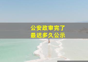 公安政审完了最迟多久公示