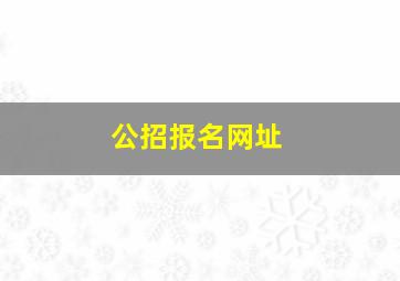 公招报名网址