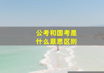 公考和国考是什么意思区别