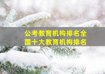 公考教育机构排名全国十大教育机构排名