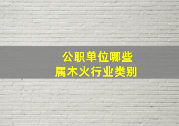 公职单位哪些属木火行业类别