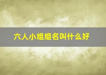 六人小组组名叫什么好