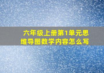 六年级上册第1单元思维导图数学内容怎么写