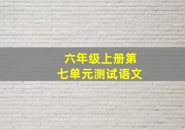 六年级上册第七单元测试语文