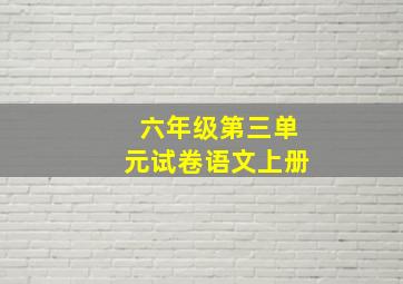 六年级第三单元试卷语文上册