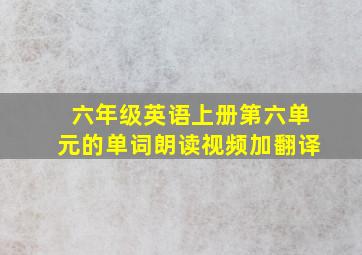 六年级英语上册第六单元的单词朗读视频加翻译