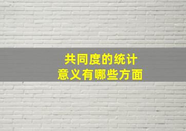 共同度的统计意义有哪些方面