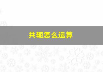 共轭怎么运算