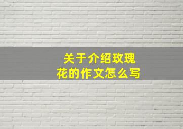 关于介绍玫瑰花的作文怎么写