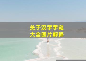 关于汉字字谜大全图片解释