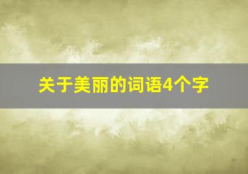 关于美丽的词语4个字