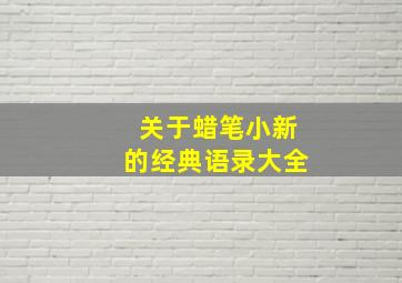 关于蜡笔小新的经典语录大全