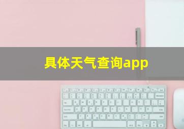 具体天气查询app