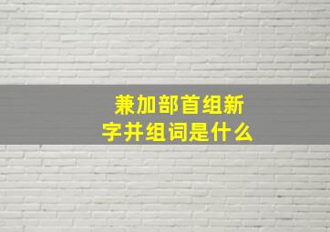 兼加部首组新字并组词是什么