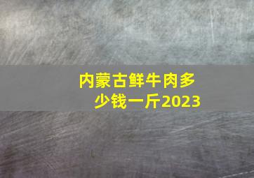 内蒙古鲜牛肉多少钱一斤2023