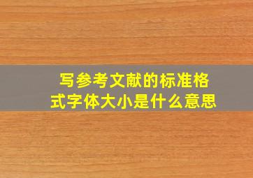 写参考文献的标准格式字体大小是什么意思