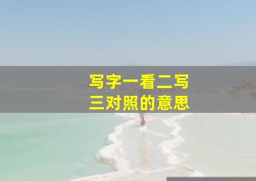 写字一看二写三对照的意思